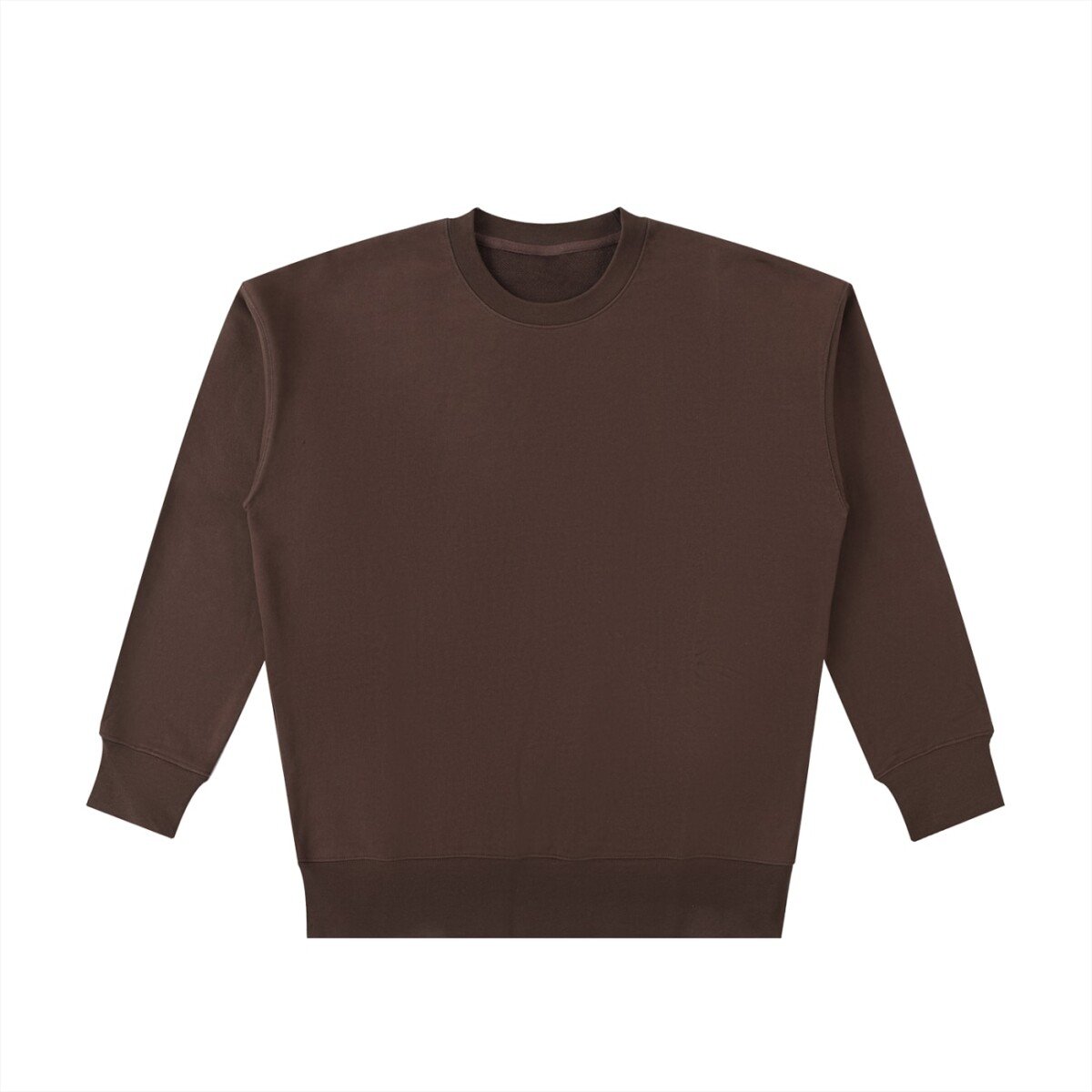 Heavyweight cotton sweatshirt in Coffee — front view