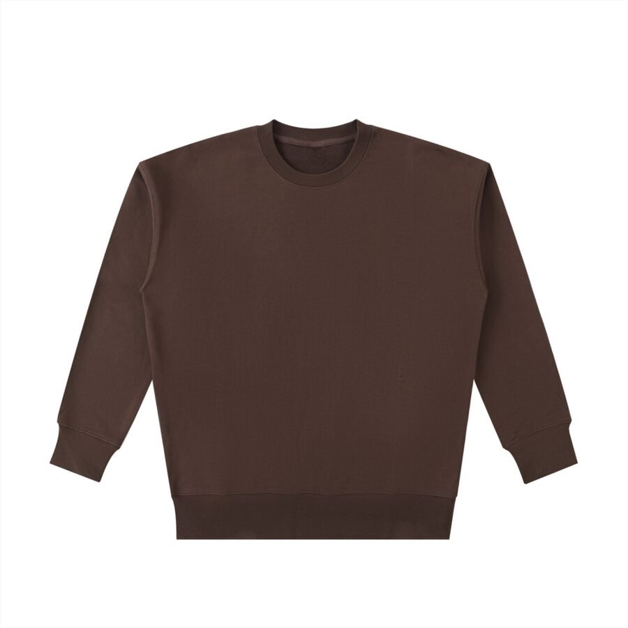 Heavyweight cotton sweatshirt 530gsm in Coffee — front view