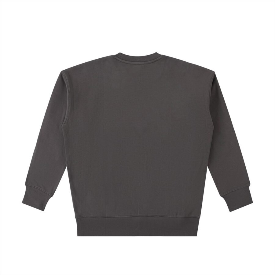 Heavyweight cotton sweatshirt 530gsm in Dark Gray — back view