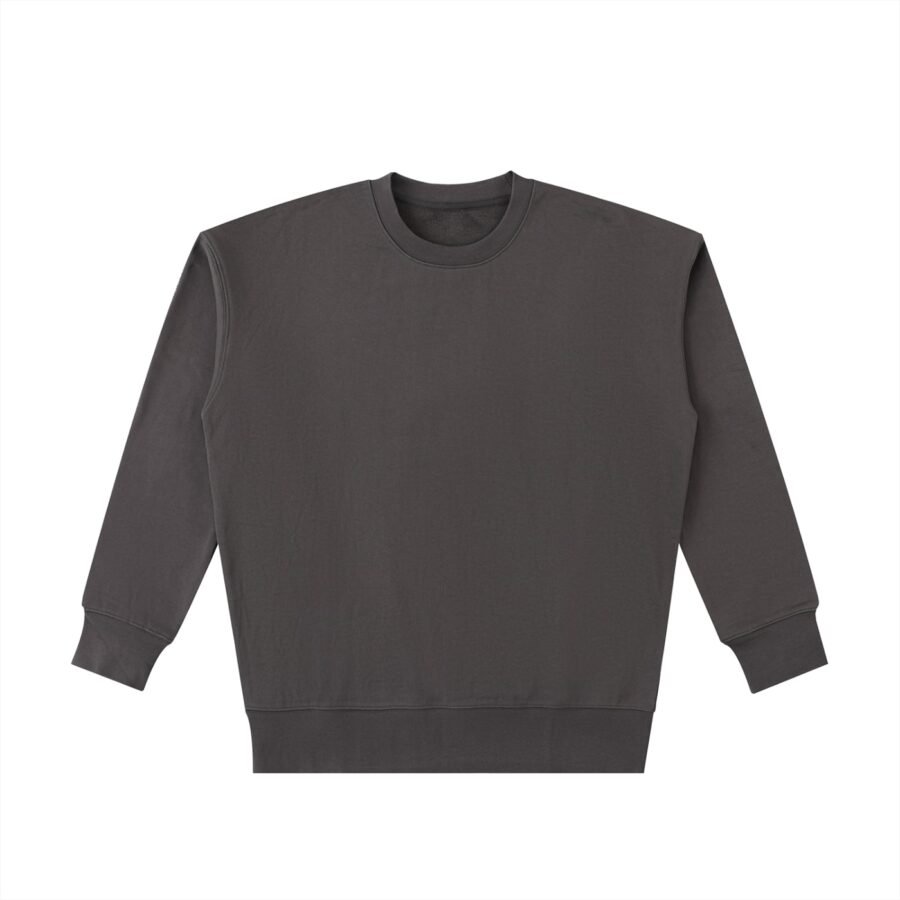 Heavyweight cotton sweatshirt 530gsm in Dark Gray — front view