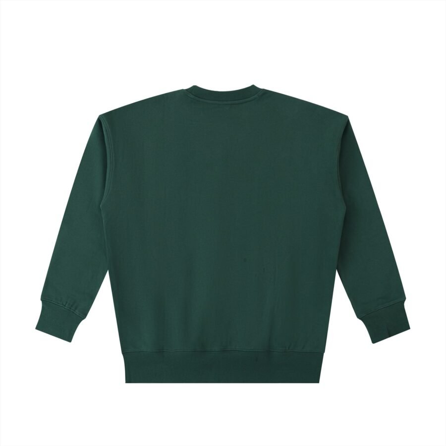 Heavyweight cotton sweatshirt 530gsm in Retro Green — back view