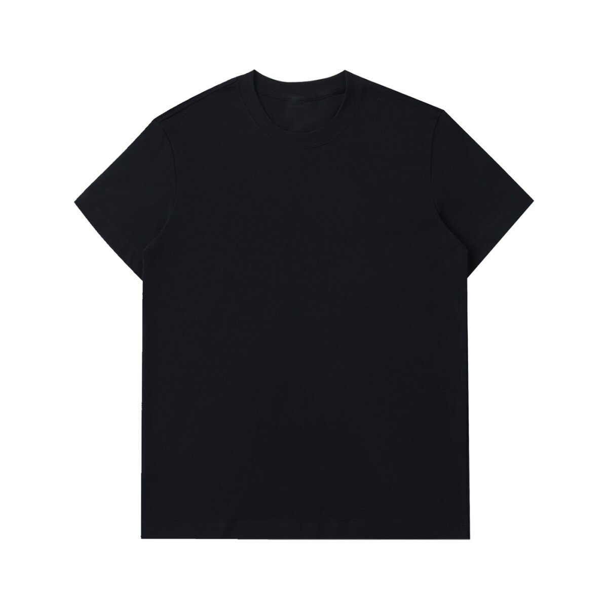 Heavyweight cotton t-shirt in Black — front view