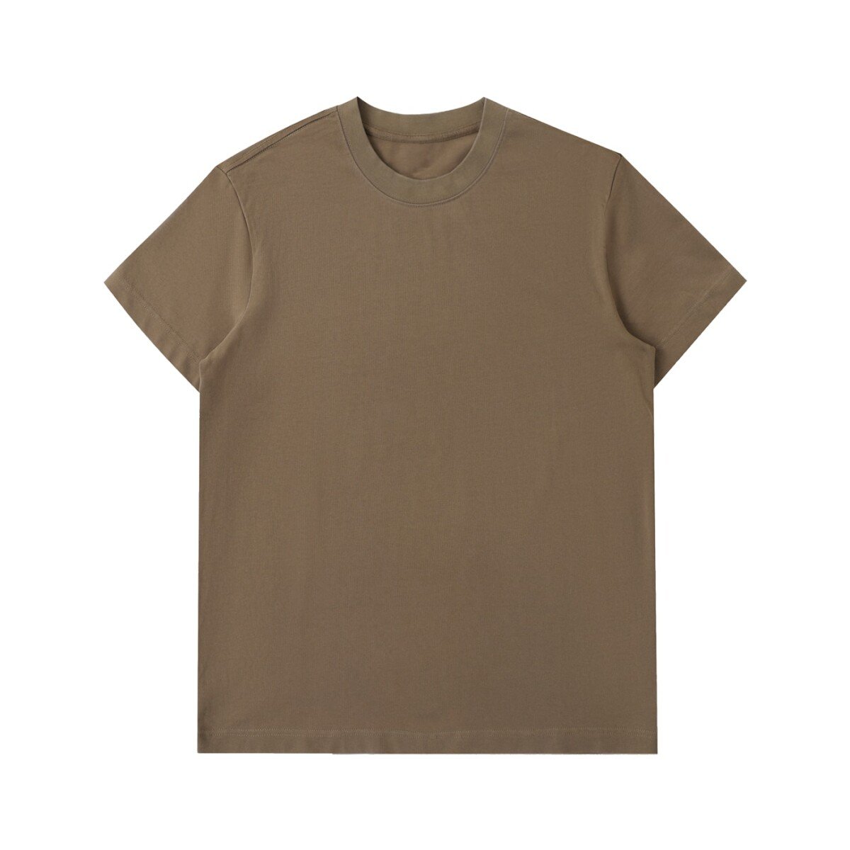 Heavyweight cotton t-shirt in Coffee — front view