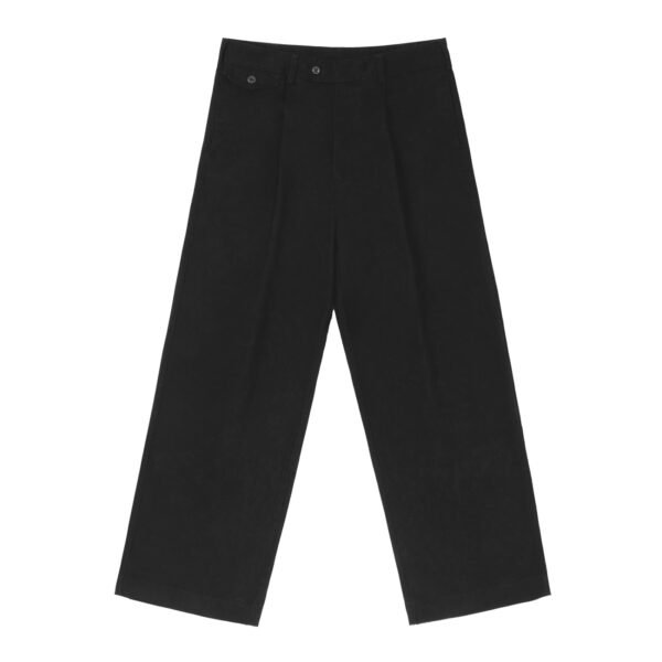 Cotton Straight Leg Trousers 310gsm — Black